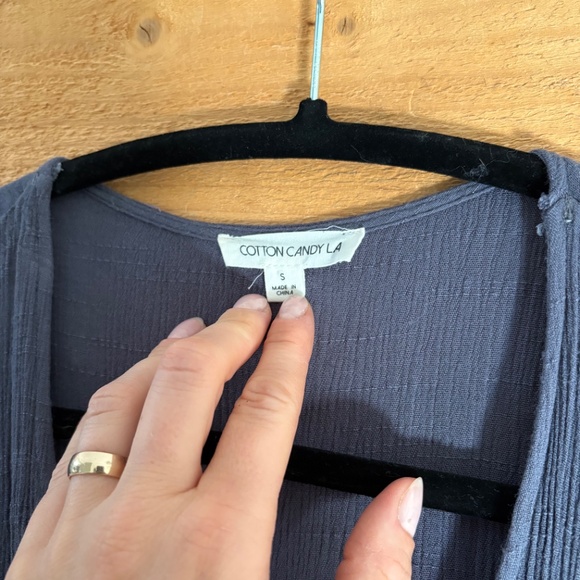 Navy blue jumpsuit with tie and cutout - Picture 6 of 7